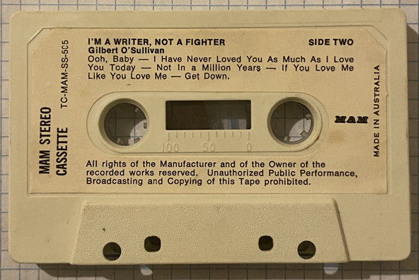 Gilbert O'Sullivan : I'm A Writer, Not A Fighter (Cass, Album)