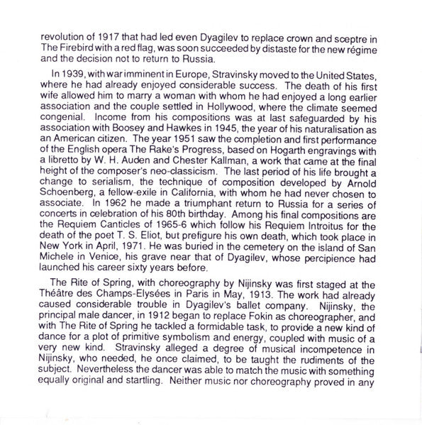 Igor Stravinsky, Belgian Radio And Television Philharmonic Orchestra, Alexander Rahbari : Le Sacre Du Printemps • Jeu De Cartes (CD, Album, RE)