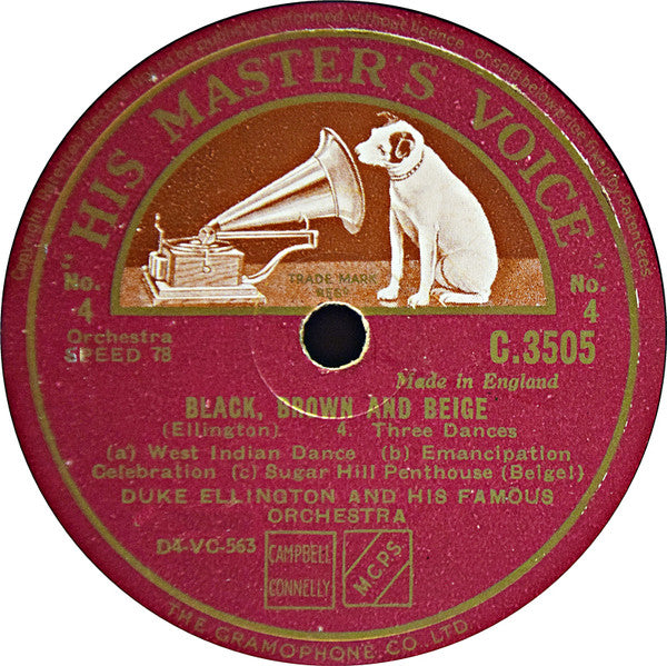 Duke Ellington And His Orchestra : Black, Brown And Beige (Shellac, 12")