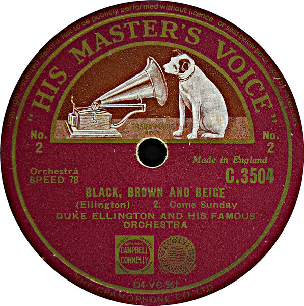 Duke Ellington And His Orchestra : Black, Brown And Beige (Shellac, 12")