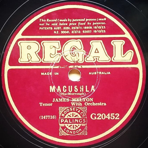 James Melton : Machushla / Because (Shellac, 10", Mono)