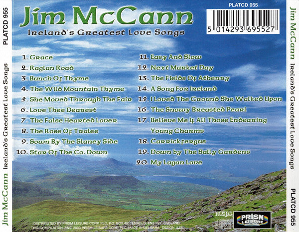 Jim McCann : Ireland's Greatest Love Songs (CD, Album, RE)