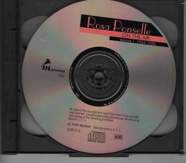 Rosa Ponselle : On The Air Volume 1 (1934-36) (CD)