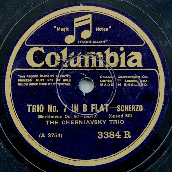 The Cherniavsky Trio : La Serenata (Angel's Serenade) / Trio No. 7 In B Flat - Scherzo (Shellac, 10", 80 RPM)