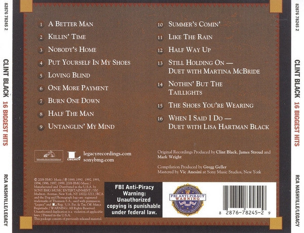 Clint Black : 16 Biggest Hits (CD, Comp)