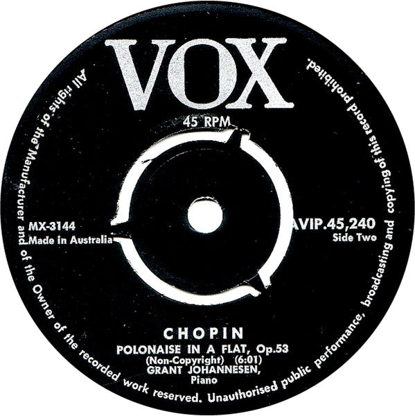 Grant Johannesen : Chopin Polonaises (7", EP)