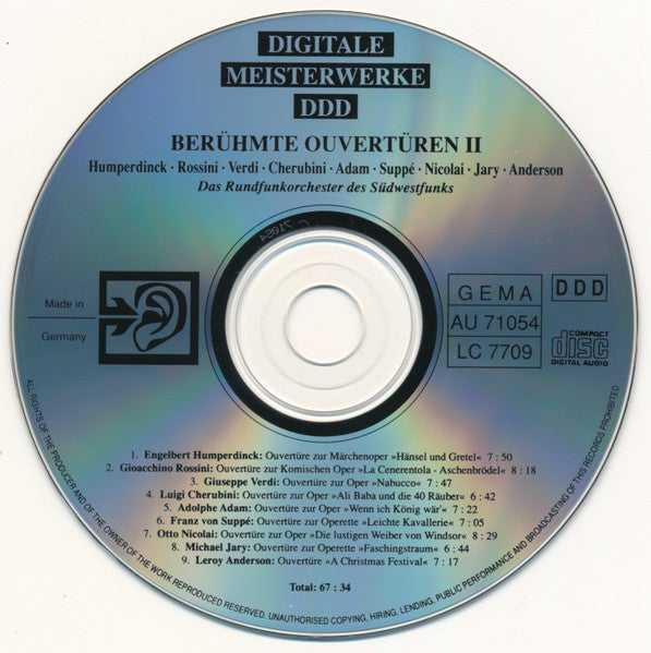 Various : Berühmte Ouvertüren II (CD, Comp)