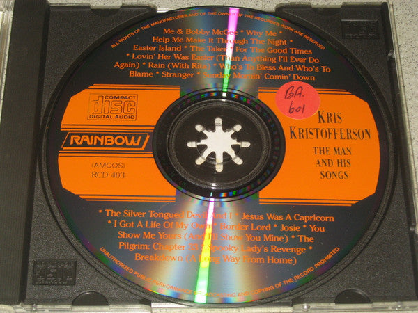 Kris Kristofferson : The Man And His Songs (CD, Comp, RE)