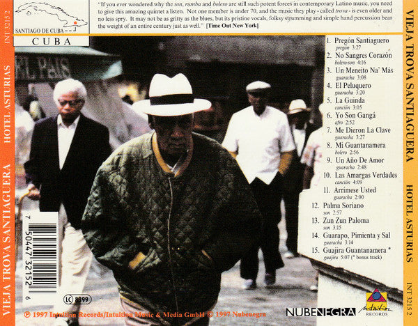 Vieja Trova Santiaguera : Hotel Asturias (CD, Album)