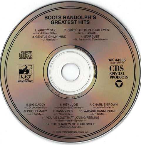 'Boots' Randolph* : The Greatest Hits Of Boots Randolph (CD, Comp)