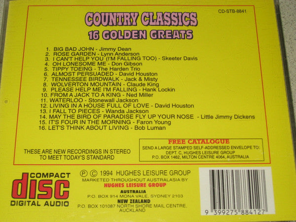 Various : Country Classics 16 Golden Greats (CD, Comp)