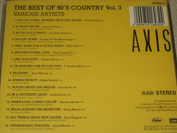 Various : The Best Of 90's Country Vol. 3 (CD, Comp)