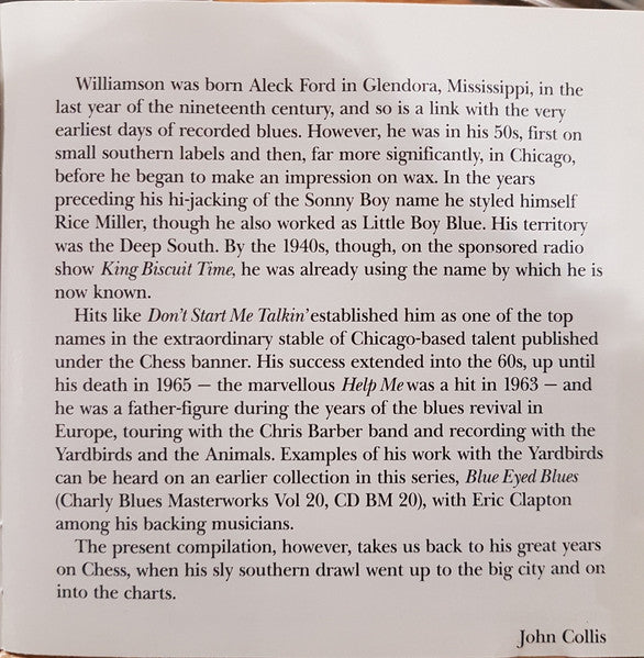 Sonny Boy Williamson (2) : Nine Below Zero (CD, Comp)