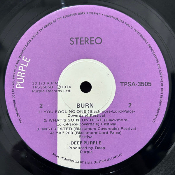 Deep Purple : Burn (LP, Album)