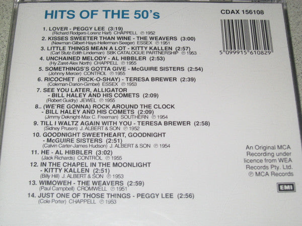 Various : Hits Of The 50's (CD, Comp)