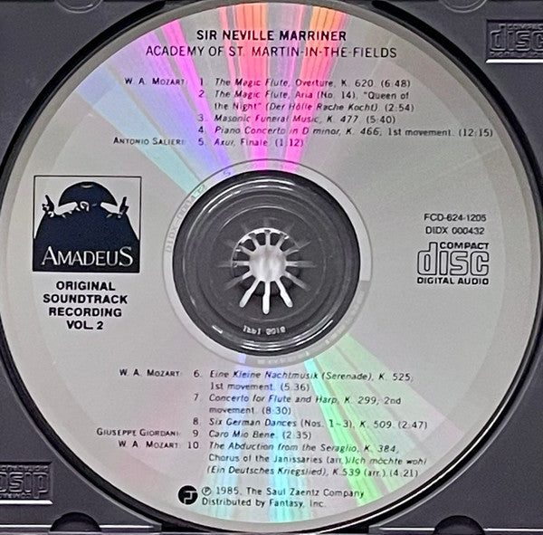 Sir Neville Marriner, Academy Of St. Martin-In-The-Fields* : Amadeus (More Music From The Original Soundtrack Of The Film) (CD, Album, RE)