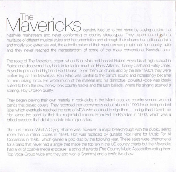 The Mavericks : The Mavericks Collection (CD, Comp, RP, EDC)