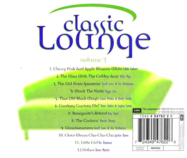 Various : Classic Lounge Volume 3 (CD, Comp)