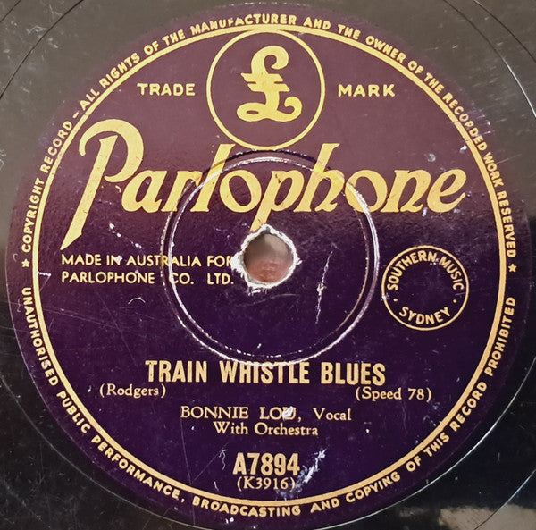 Bonnie Lou : Tennessee Mambo / Train Whistle Blues (Shellac, 10")