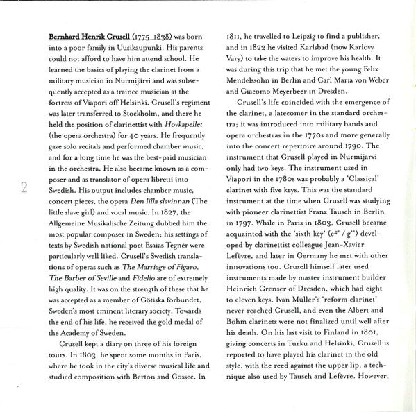 Crusell* - Kari Kriikku, Finnish Radio Symphony Orchestra*, Sakari Oramo : Clarinet Concertos (CD, Album)