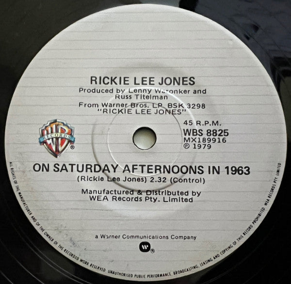 Rickie Lee Jones : Chuck E.'s In Love (7", Single)