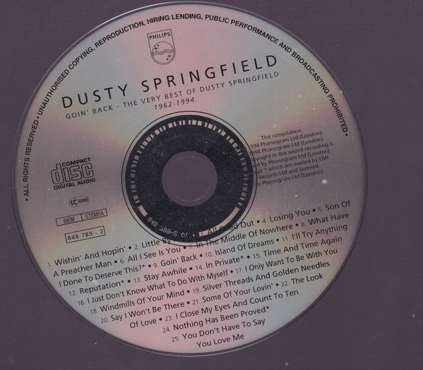 Dusty Springfield : Goin' Back - The Very Best Of Dusty Springfield (1962 - 1994) (CD, Comp, RM)