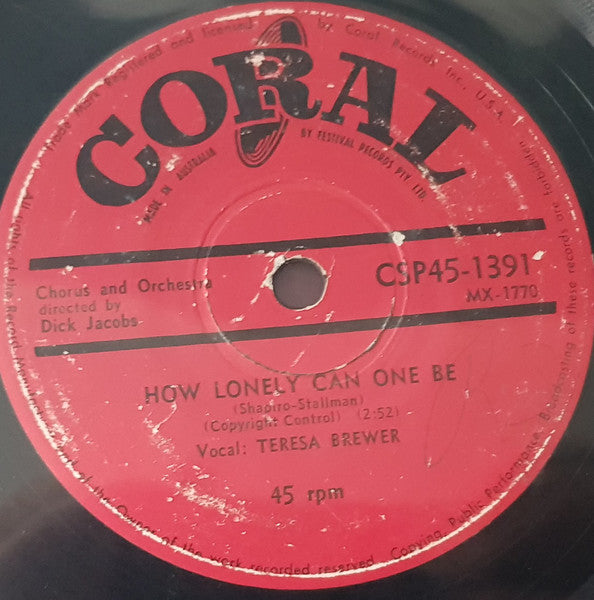 Teresa Brewer : I'm Drowning My Sorrows (7", Single)