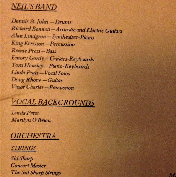 Neil Diamond : I'm Glad You're Here With Me Tonight (LP, Album)