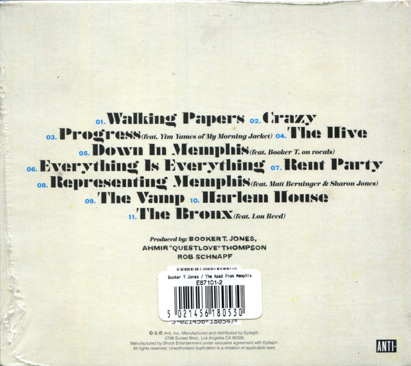 Booker T. Jones : The Road From Memphis (CD, Album, Dig)