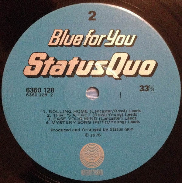 Status Quo : Blue For You (LP, Album, Gat)