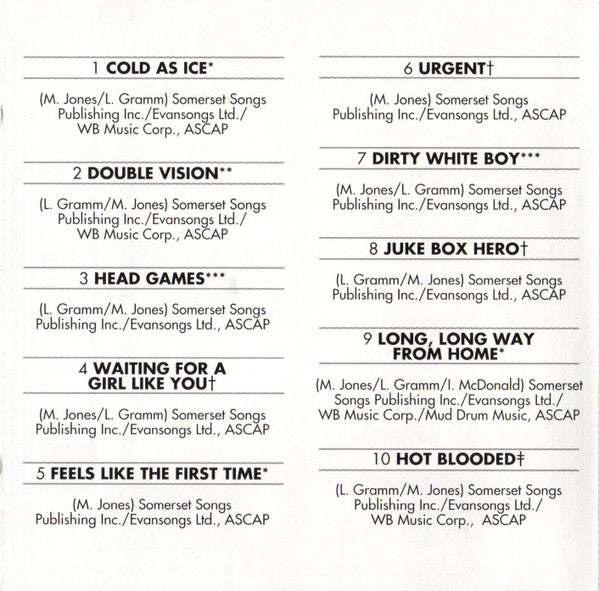 Foreigner : Records (CD, Comp, RM)