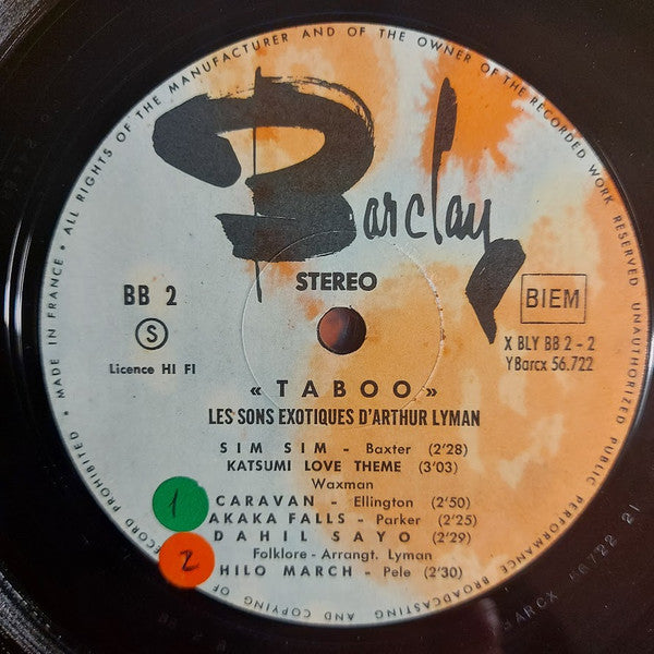 Arthur Lyman : Tabou (LP, Album, RE)