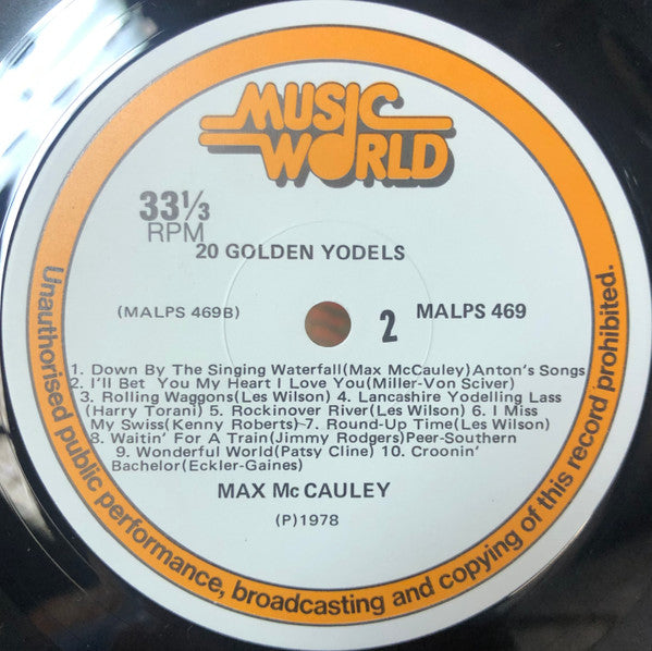 Max McCauley : 20 Golden Yodels (LP)