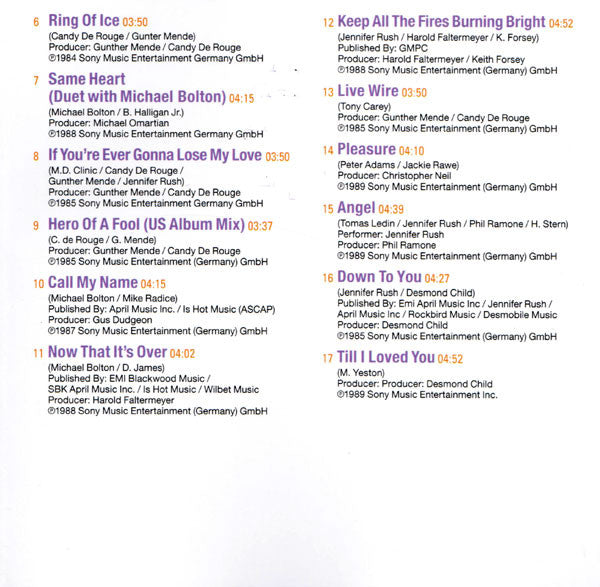 Jennifer Rush : The Power Of Love The Best Of (CD, Comp)