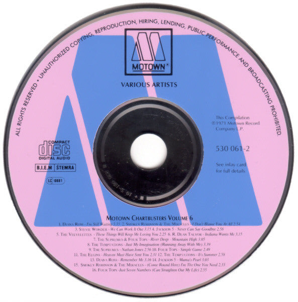 Various : Motown Chartbusters Volume 6 (CD, Album, Comp, RE)