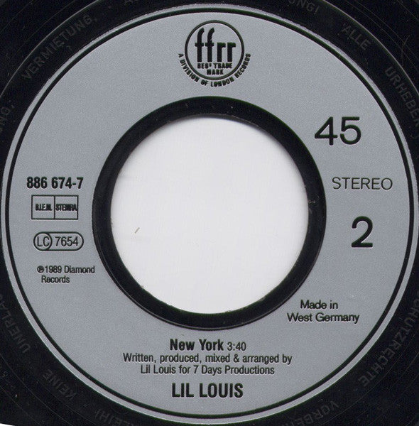 Lil' Louis : French Kiss (7", Single)