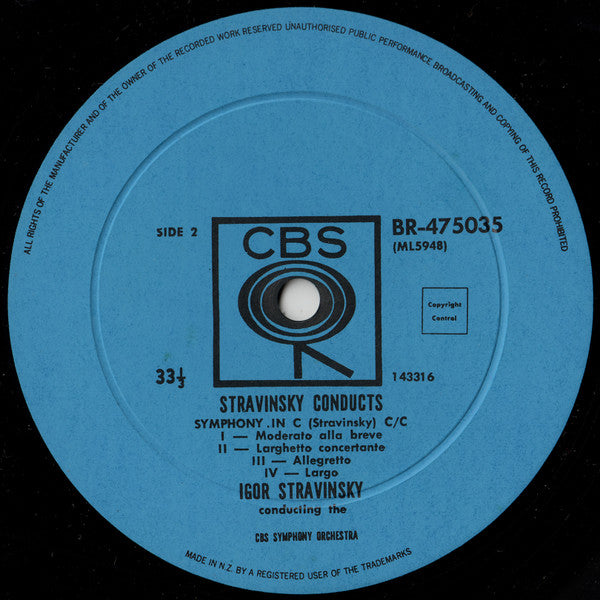 Stravinsky* - The CBC Symphony Orchestra*, The Festival Singers Of Toronto*, Elmer Iseler : Stravinsky Conducts Symphony Of Psalms / Symphony In C (LP, Mono)