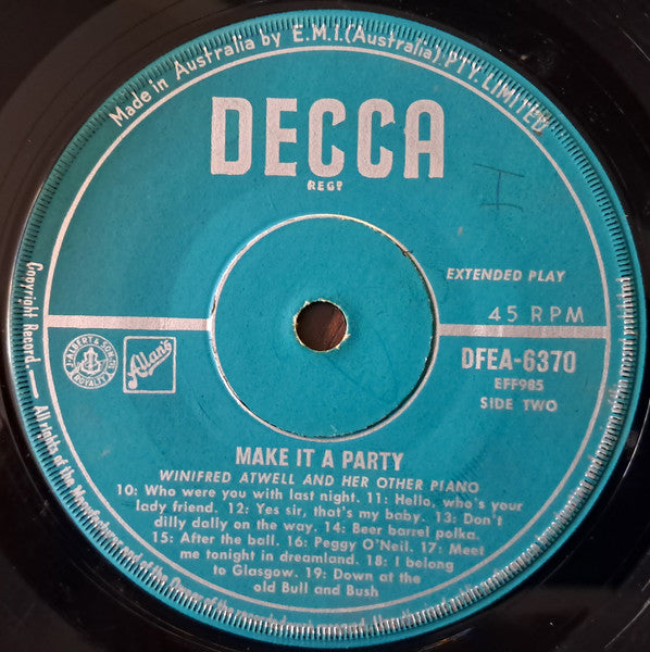 Winifred Atwell : Make It A Party (7", EP)
