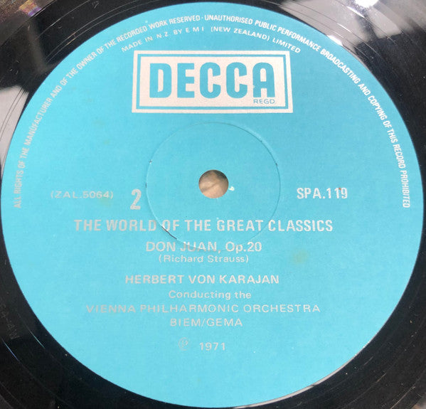 Tchaikovsky* / Richard Strauss : Herbert Von Karajan Conducting Vienna Philharmonic Orchestra* : The World Of The Great Classics - Romeo And Juliet: Fantasy Overture / Don Juan (Op.20) (LP)
