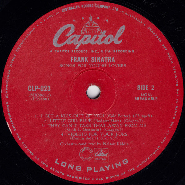 Frank Sinatra : Songs For Young Lovers (10", Album, Mono)