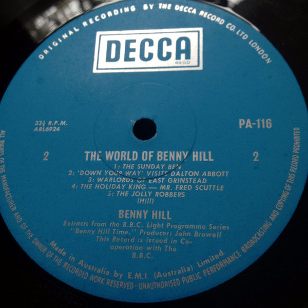Benny Hill : The World Of Benny Hill (LP, Album, Mono)