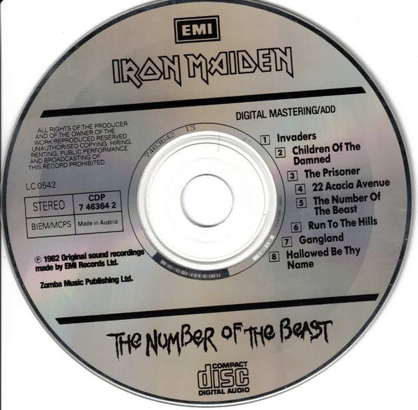 Iron Maiden : The Number Of The Beast (CD, Album)