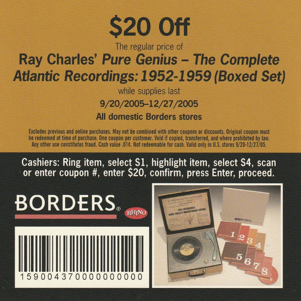 Ray Charles : Selections From Ray Charles Pure Genius (CD, Bor)