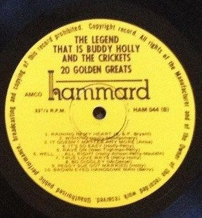 Buddy Holly And The Crickets (2) : The Legend That Is Buddy Holly And The Crickets (20 Golden Greats) (LP, Comp, Gat)