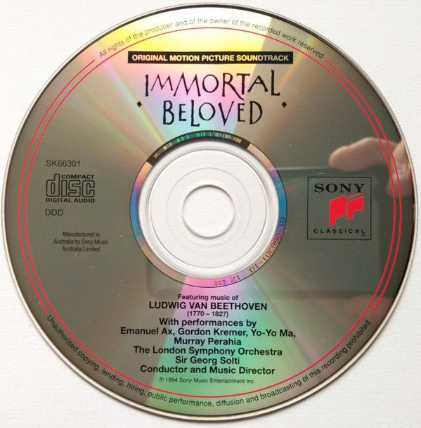 Ludwig Van Beethoven / Georg Solti, Emanuel Ax, Pamela Frank, Gidon Kremer, Yo-Yo Ma, Murray Perahia, London Symphony Orchestra : Immortal Beloved (CD)