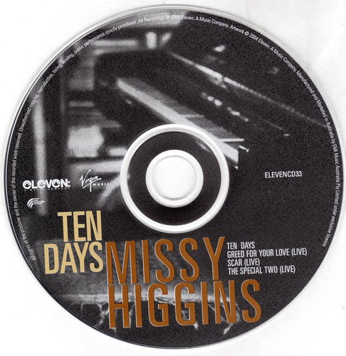 Missy Higgins : Ten Days (CD, Single)
