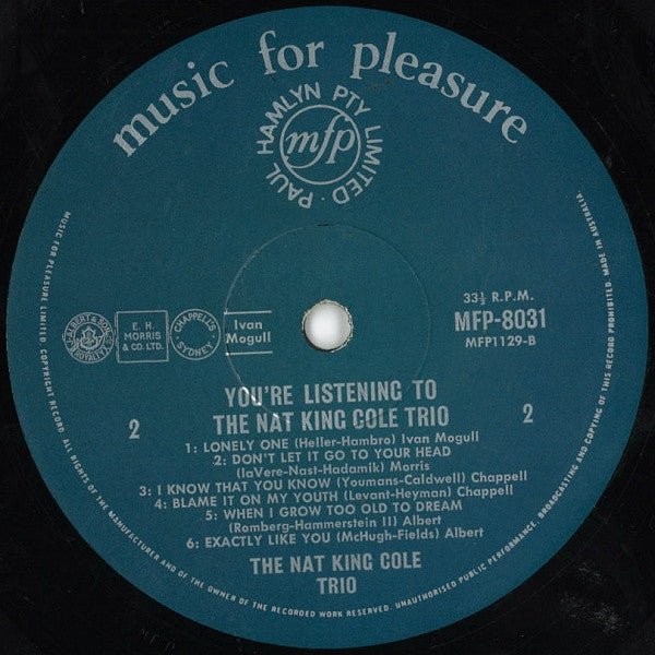 The Nat King Cole Trio : Nat King Cole Sings With The Nat King Cole Trio (LP, Comp, Mono, RE)