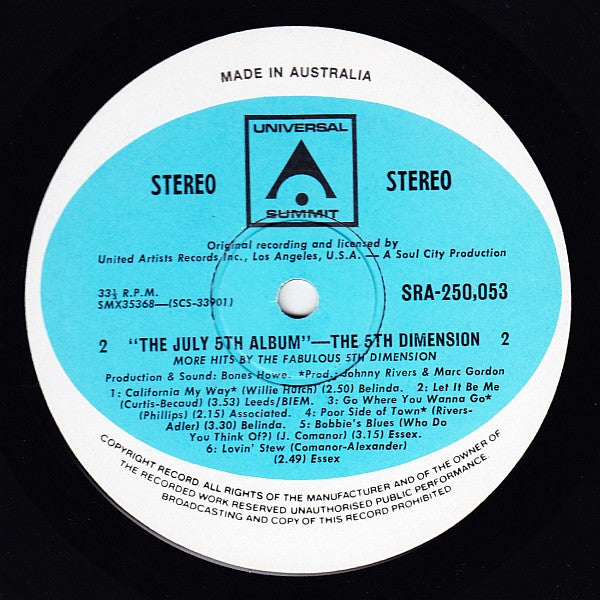 5th Dimension* : The July 5th Album (LP, Comp)