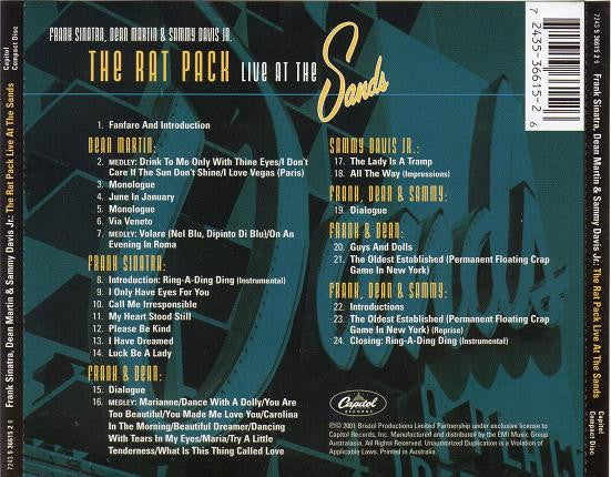 Frank Sinatra, Dean Martin & Sammy Davis Jr. : The Rat Pack Live At The Sands (CD, Album)