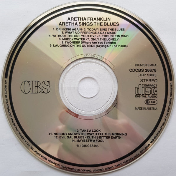 Aretha Franklin : Aretha Sings The Blues (CD, Album, Comp)